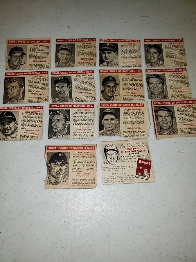 1950 Royal Stars Of Baseball Cards