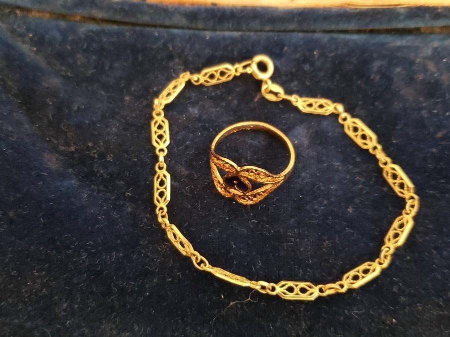 14k Yellow Gold Bracelet And Ring