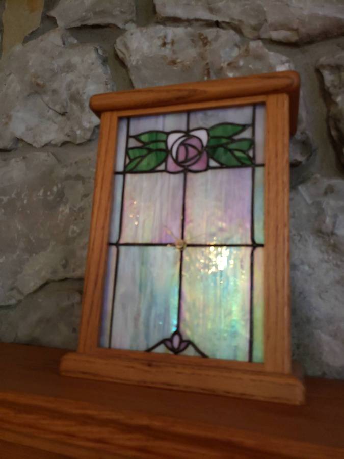 Iridescent Stained Glass Clock