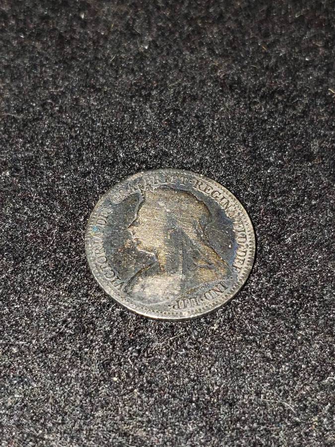 1896 Silver 6 Pence Coin