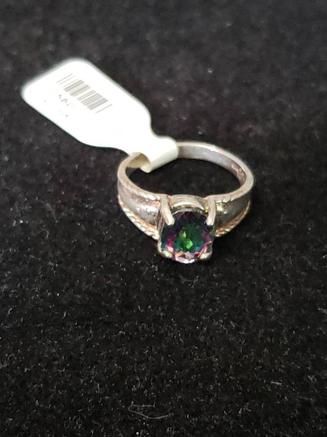 Lot 0086 Sterling Silver And Mystic Topaz Ring NWT