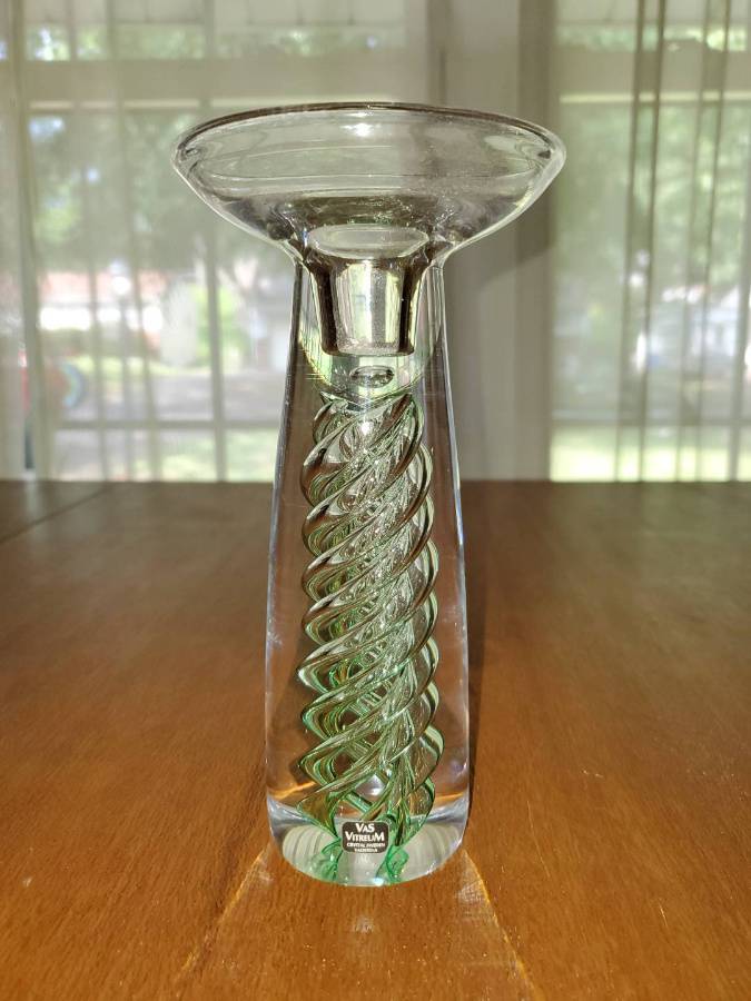 VaS Vitreum Crystal Art Glass Candlestick